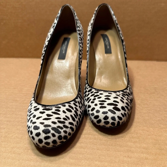 Ann Taylor Kamela Wedge Haircalf shoes in winter white, size 8. 3" heel. - Picture 1 of 14